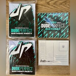 Dude Perfect Birthday Party Invitations Cards w/ Envelopes & Thank You Cards NEW